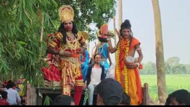 A huge procession taken out on the sixth day of Bhagwat Katha